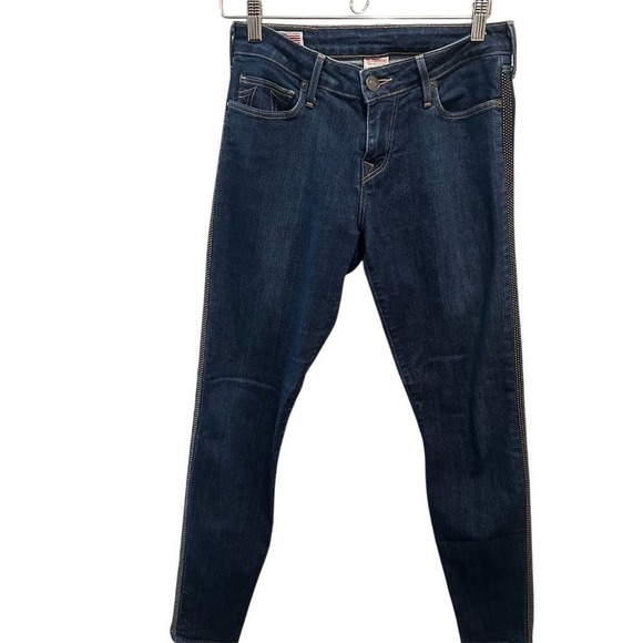 True Religion Womens Jeans Sz 28 Rhinestone Embellished Super T Stitch Skinny - Picture 6 of 16